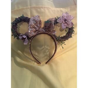 Disney Floral Sequin Headband with Brown and Pink Accents